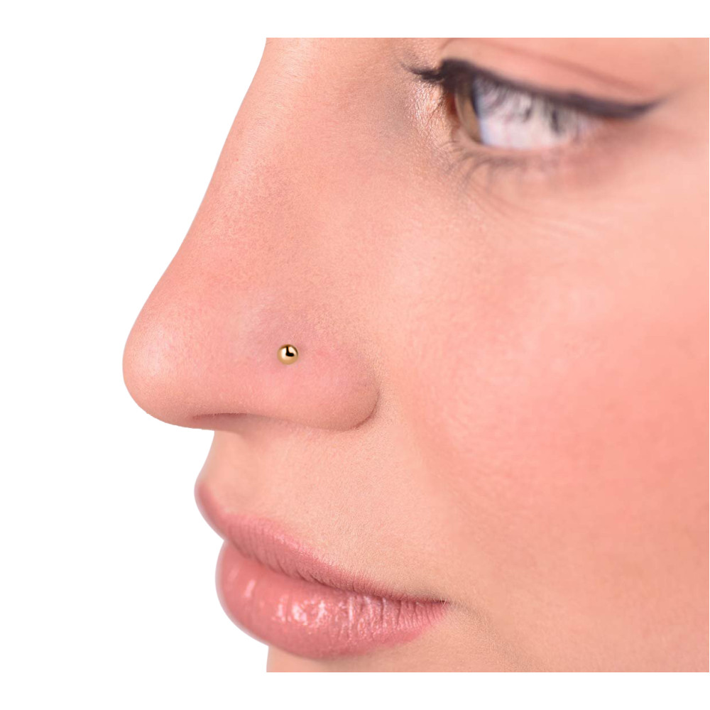 Золотий пірсинг в ніс (з6013) - 3
